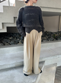 センタースリット透かし編みニット【by SON】