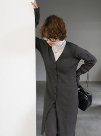 2WAYスリーブリブロングカーディガン【SALE】