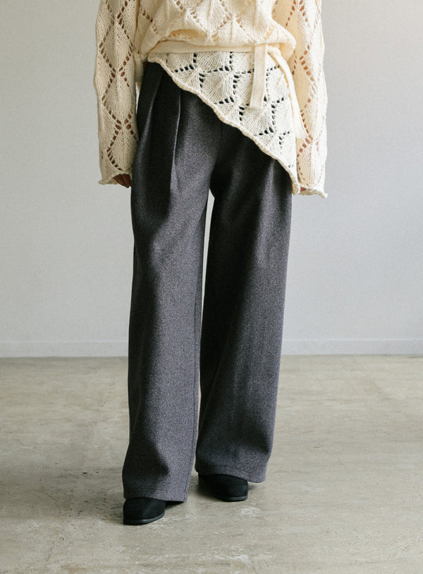 フェイクウールダブルタックパンツ