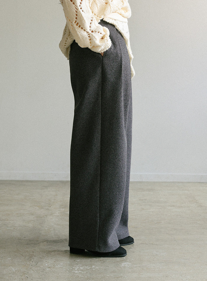 フェイクウールダブルタックパンツ