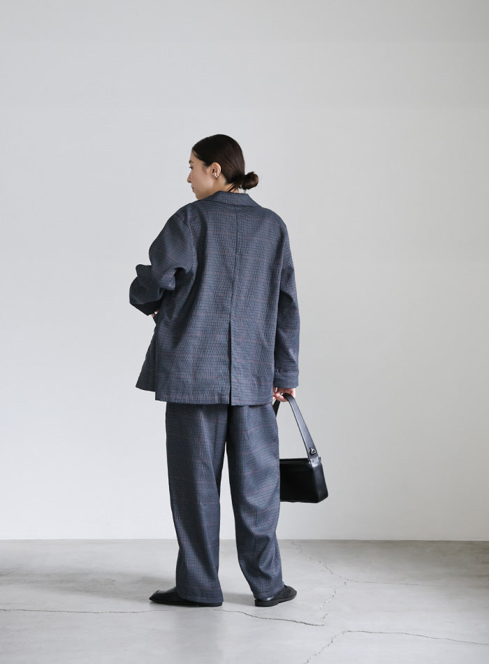 チェック柄タックパンツ【SALE】