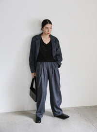 チェック柄タックパンツ【SALE】