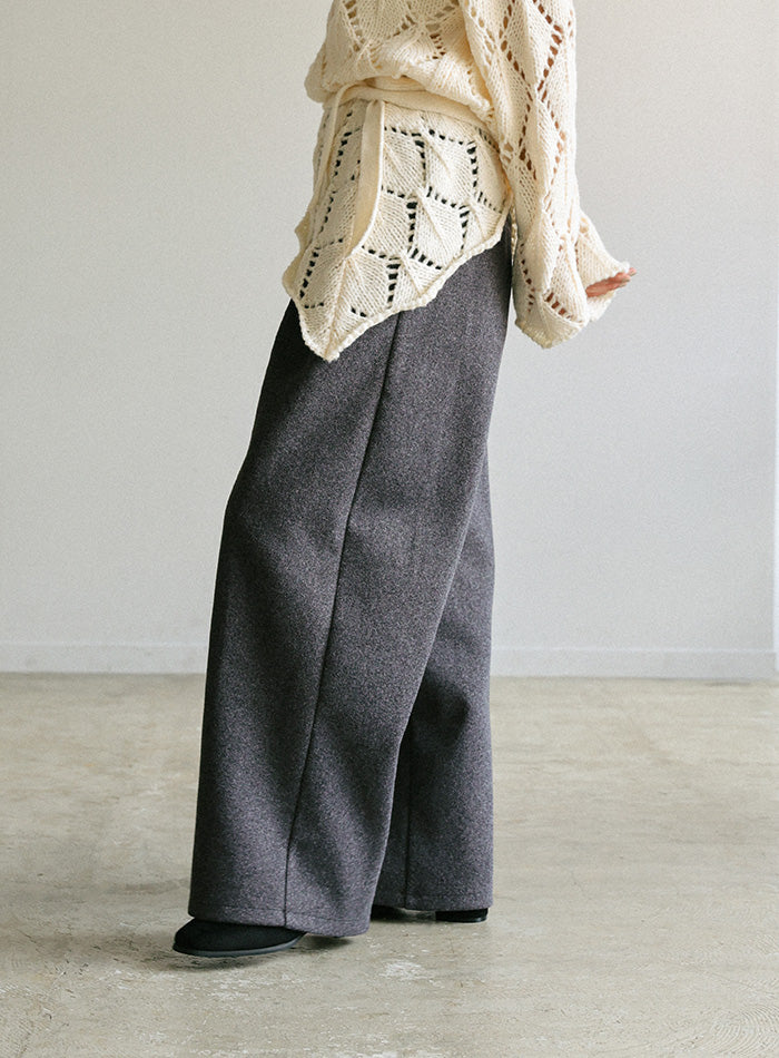 フェイクウールダブルタックパンツ