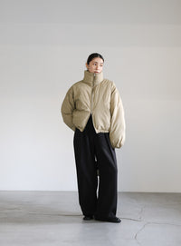 チェックスタンドカラーショートダウン