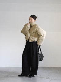 チェックスタンドカラーショートダウン