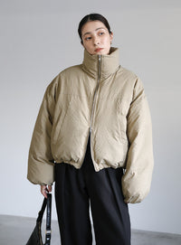 チェックスタンドカラーショートダウン