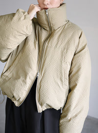 チェックスタンドカラーショートダウン