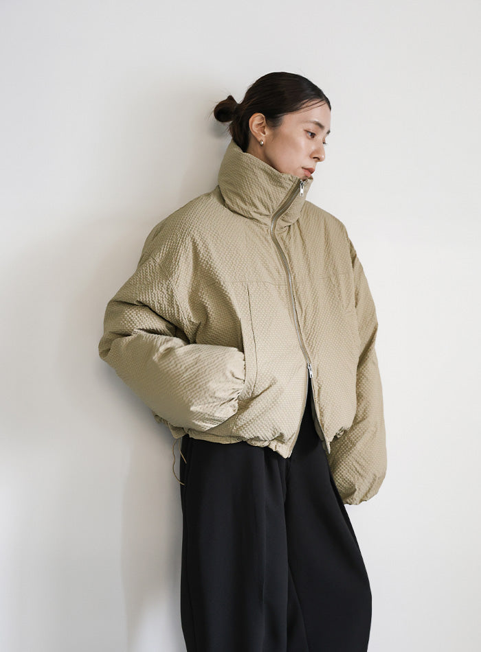 チェックスタンドカラーショートダウン