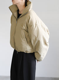 チェックスタンドカラーショートダウン