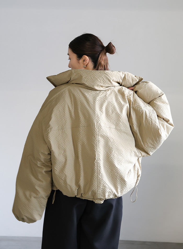 チェックスタンドカラーショートダウン