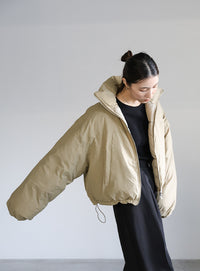 チェックスタンドカラーショートダウン