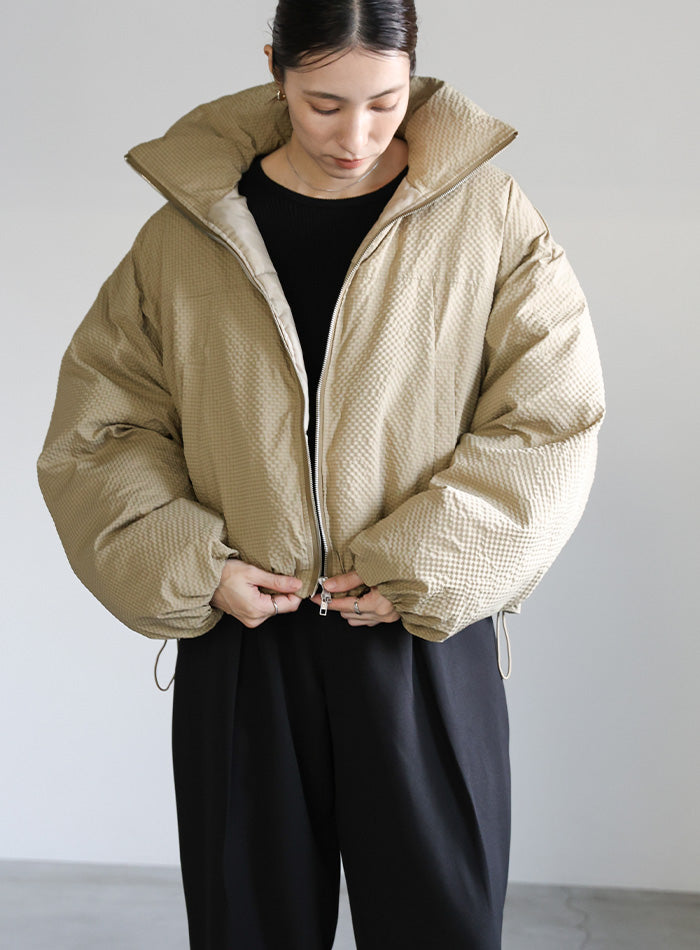 チェックスタンドカラーショートダウン