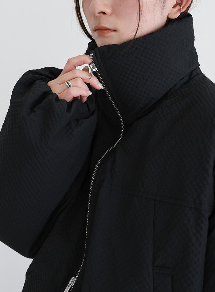 チェックスタンドカラーショートダウン