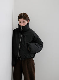 チェックスタンドカラーショートダウン