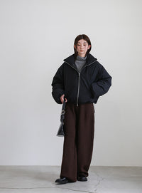 チェックスタンドカラーショートダウン