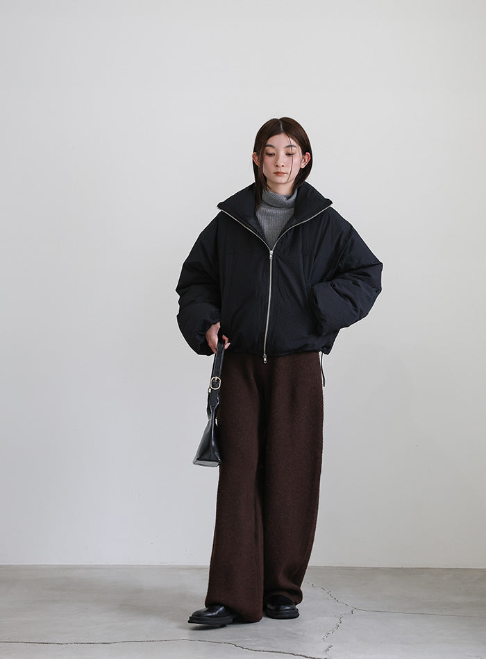 チェックスタンドカラーショートダウン