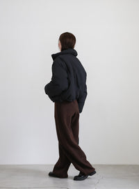 チェックスタンドカラーショートダウン