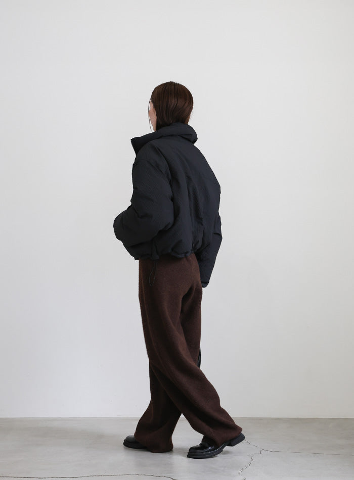 チェックスタンドカラーショートダウン