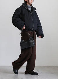 チェックスタンドカラーショートダウン