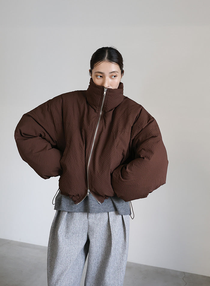 チェックスタンドカラーショートダウン