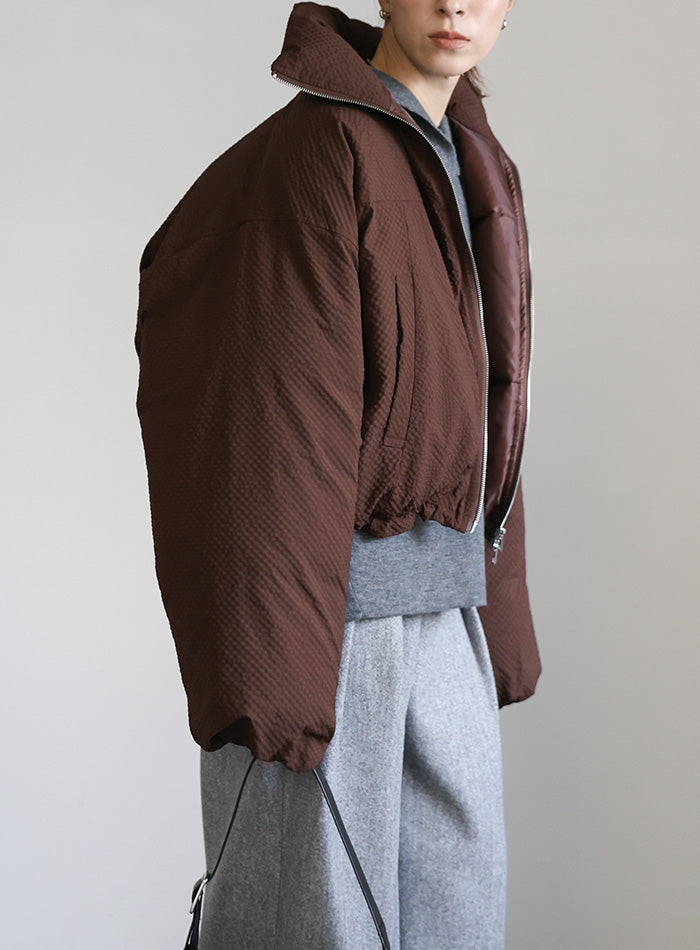 チェックスタンドカラーショートダウン