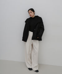 フェイクムートンミドル丈コート