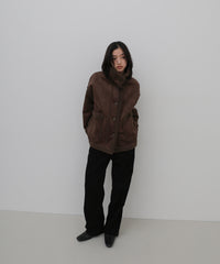 フェイクムートンミドル丈コート