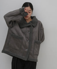 フェイクムートンミドル丈コート