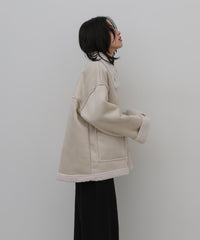 フェイクムートンミドル丈コート
