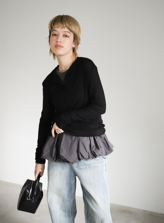 SUKALA】 カップ付きバックベントTee チャコール M SUKALA ブラック