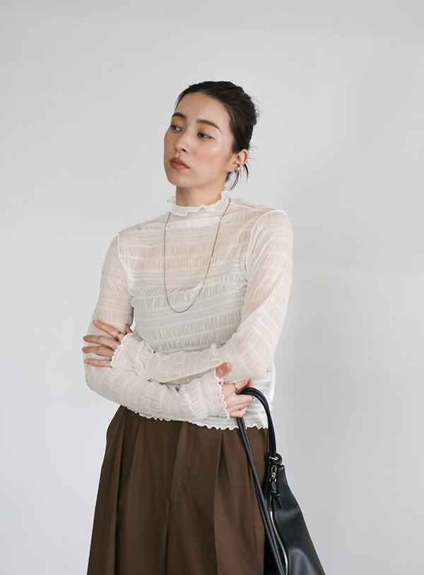 スモッキングレースシアートップス【official限定】【SALE】