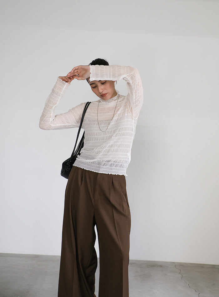 トップス Mocha スモッキングレースシアートップス【official限定】 – SELECT MOCA