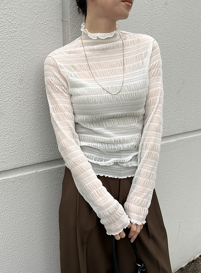 トップス RD-mocha キーネックリップルワイドスリーブトップス – SELECT MOCA