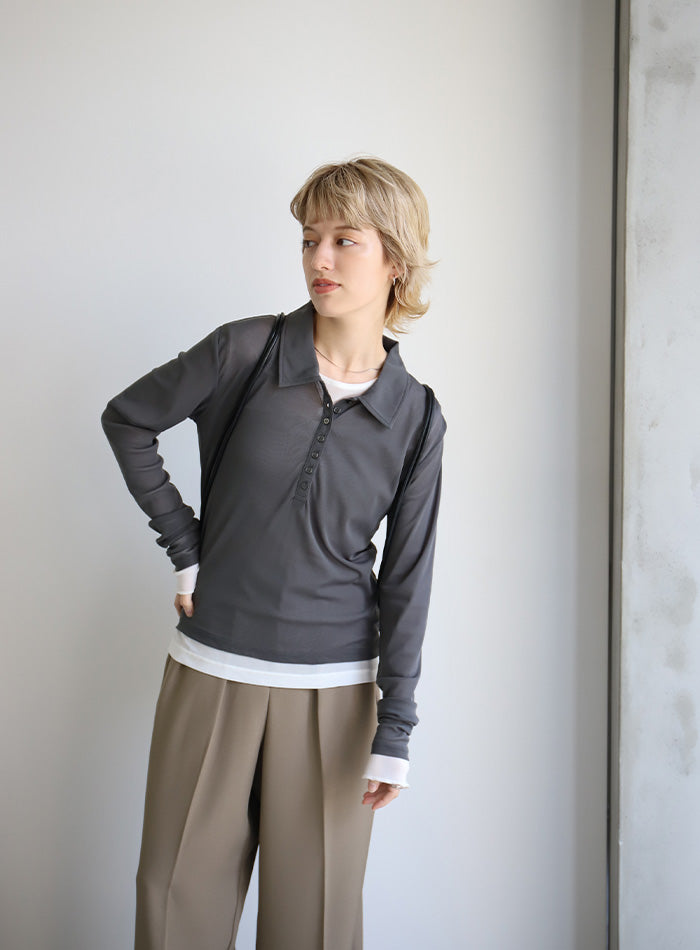 ポロシアーロングスリーブトップス – SELECT MOCA