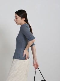 シアーテレコボタンアップトップス