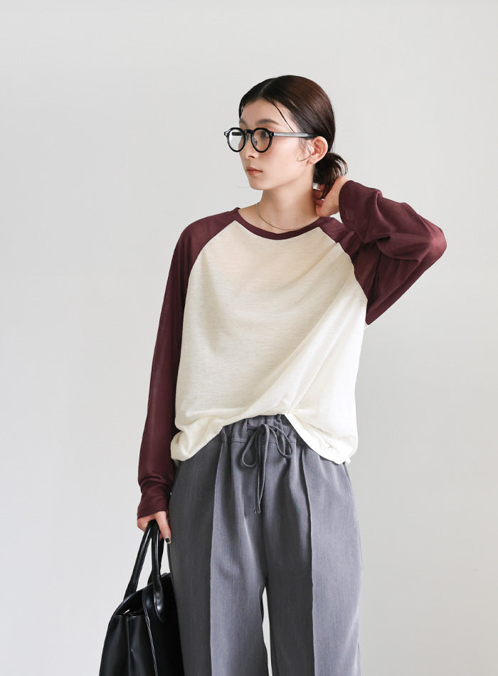 トップス Sheer Raglan Long T-shirts Black TODAYFUL（トゥデイフル）の「Sheer Raglan Long T-shirts（T
