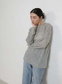 シアーラグランロングスリーブTシャツ