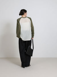 シアーラグランロングスリーブTシャツ