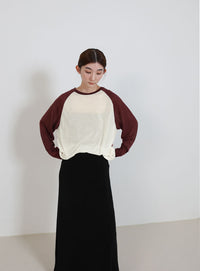 シアーラグランロングスリーブTシャツ