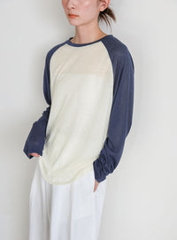 シアーラグランロングスリーブTシャツ