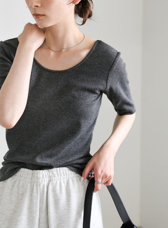 バックオープンカップ付きハーフスリーブトップス – SELECT MOCA