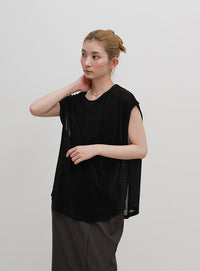 シアーフロッキーフレンチスリーブトップス