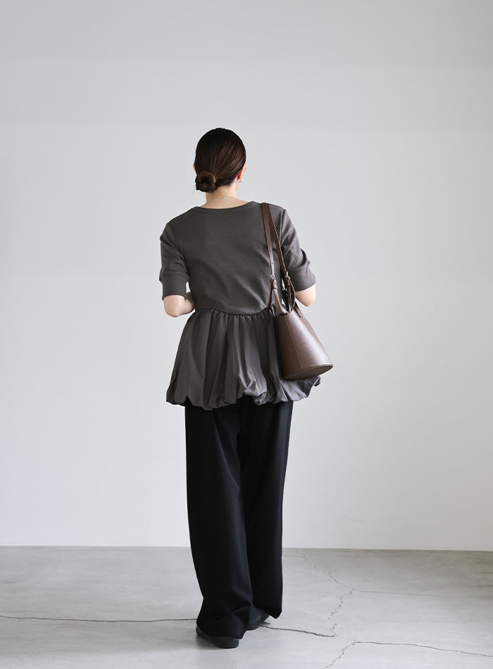 ボリュームバルーントップス リブ切り替えバルーントップス [C7630] - レディースファッション通販