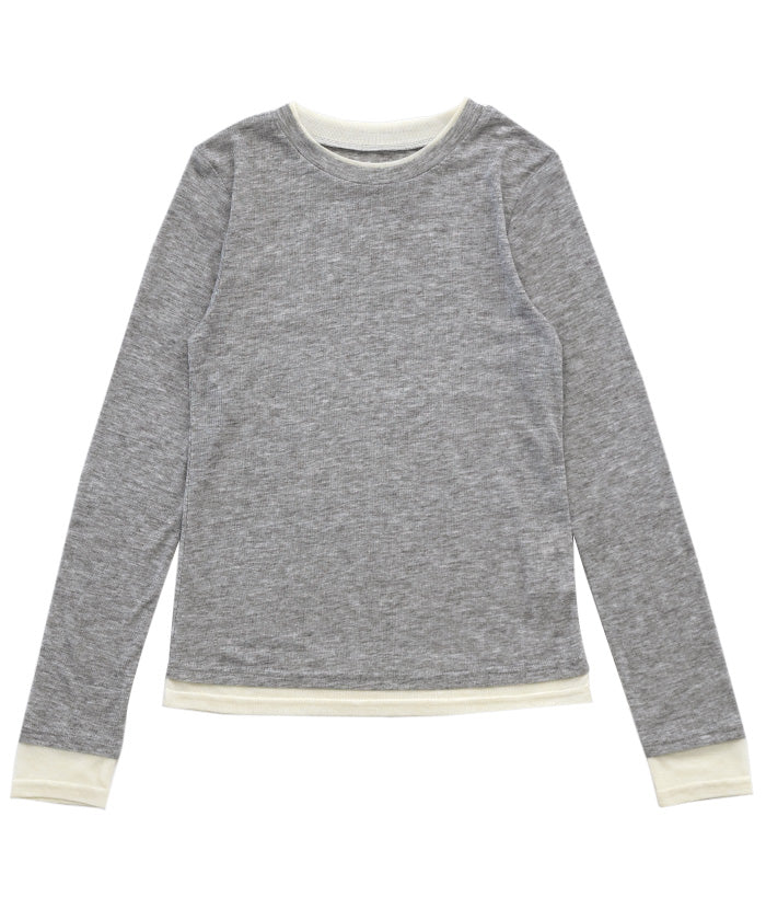 Spca*:・'°☆品 LEPSIM tシャツ チュールレイヤードノースリーブ 132391