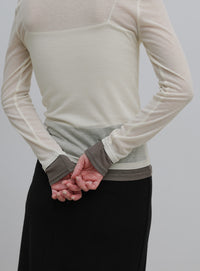 フェイクレイヤードシアートップス