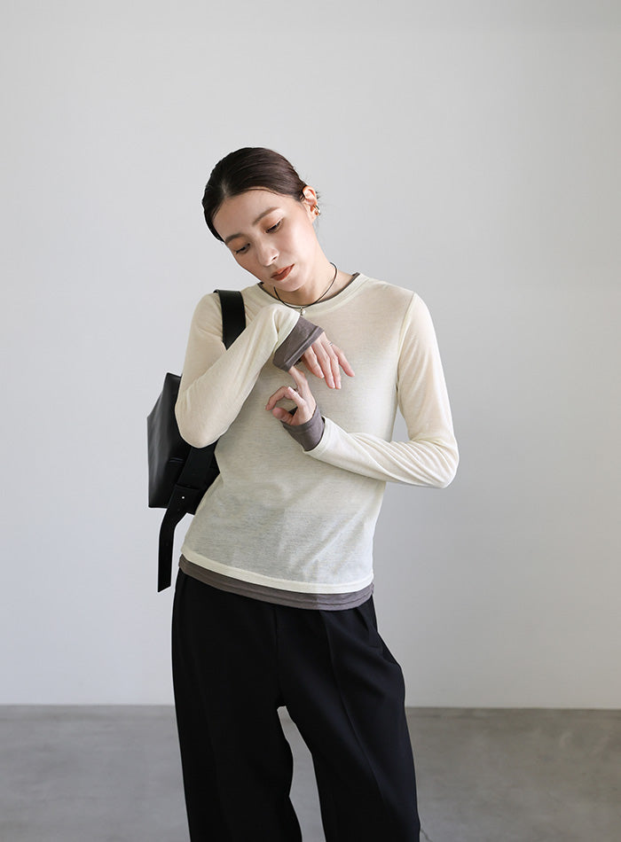 フェイクレイヤードシアートップス – SELECT MOCA