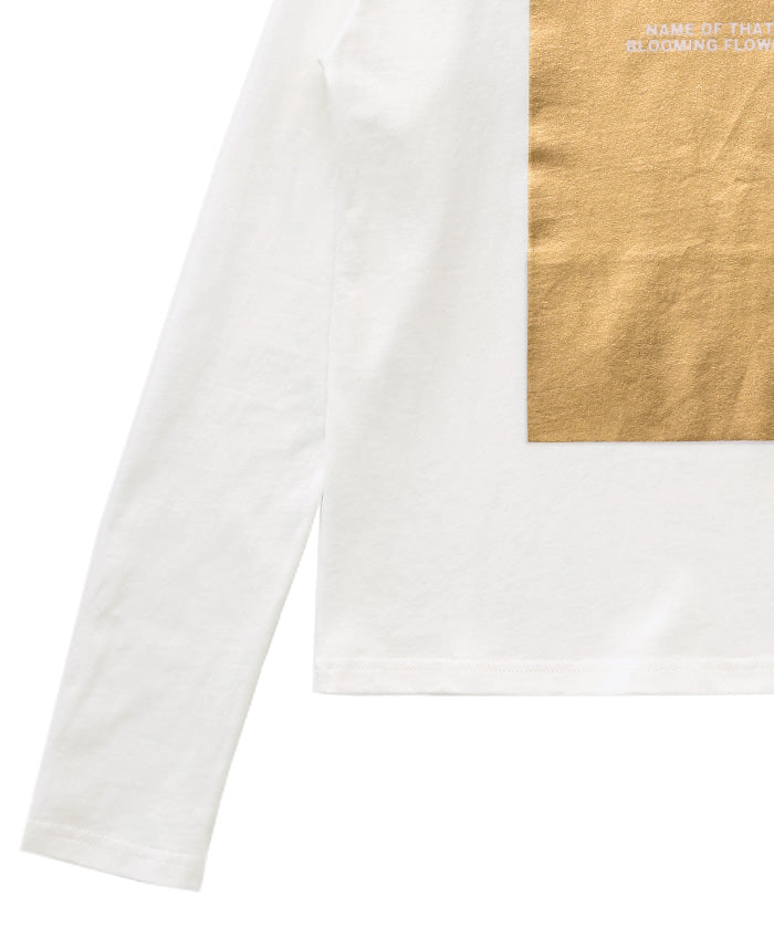 箔プリントロングTシャツ