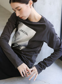 箔プリントロングTシャツ