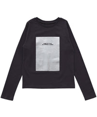 箔プリントロングTシャツ