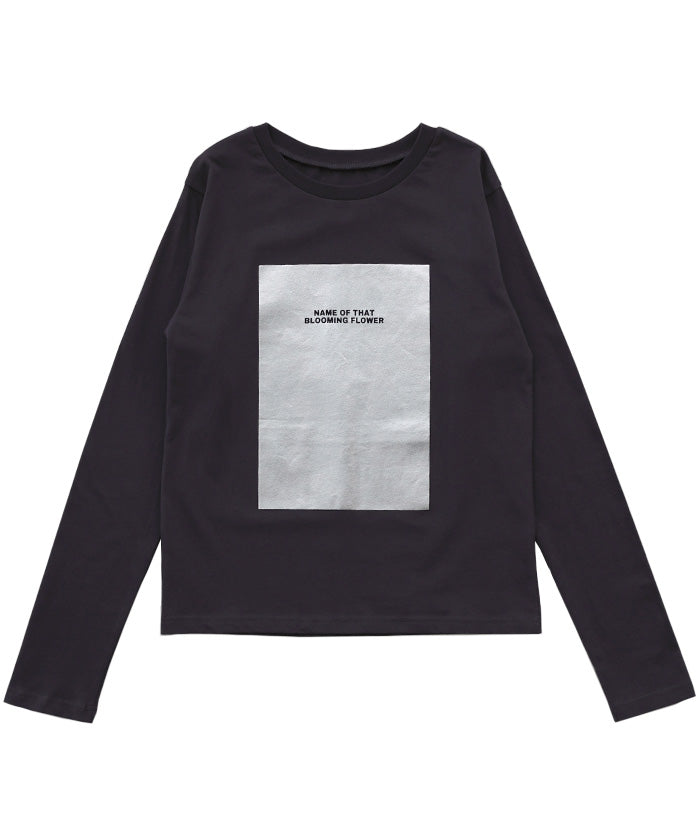 箔プリントロングTシャツ